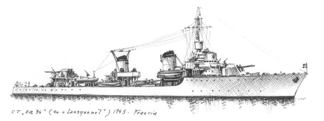 1943 - Cacciatorpediniere FR34 - ex 'Lansquenet'